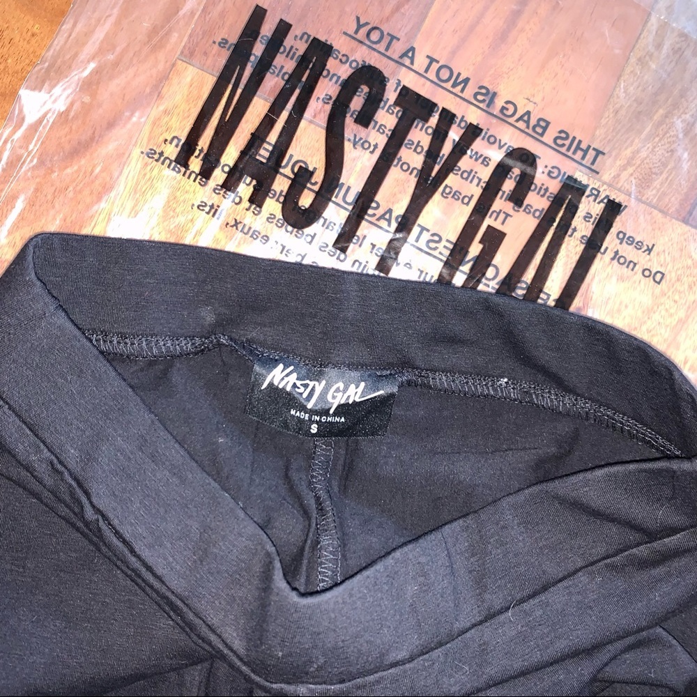Nasty Gal High Waisted Shredded Black Leggings Ripped NWT - Picture 6 of 14